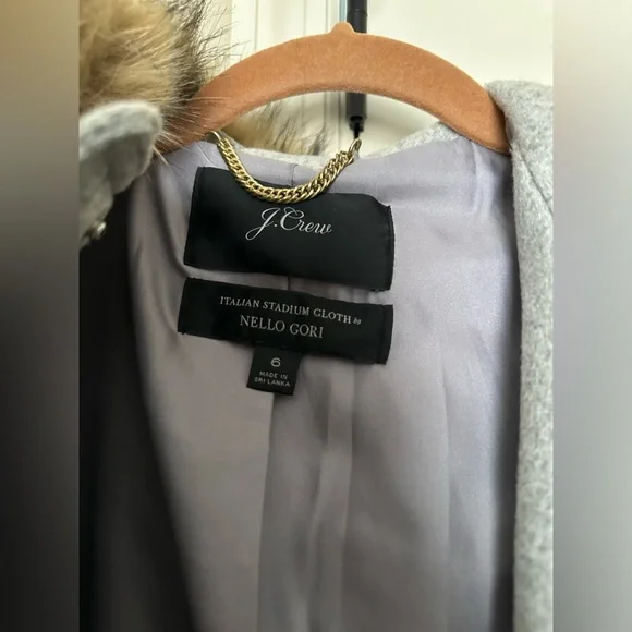 Jcrew Stadium Nello Gori Coat with faux fur hood - Picture 7 of 12